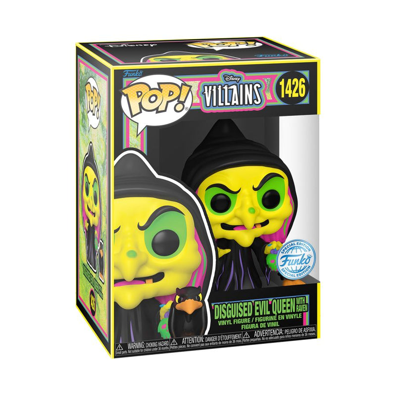 Image Pop Weasel - Image 3 of Snow White (1937) - Disguised Evil Queen (with Raven) US Exclusive Blacklight Pop! Vinyl [RS] - Funko