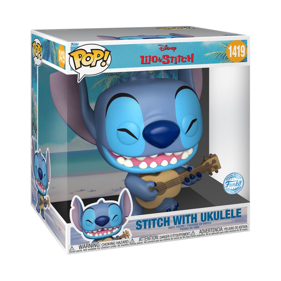 Pop Weasel - Image 3 of Lilo & Stitch - Stitch w/Ukelele 10" US Exclusive Pop! Vinyl [RS] - Funko - Pop Vinyl - Image - Pop Weasel