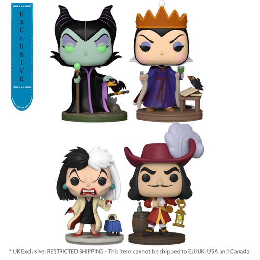 Disney: Villains - US Exclusive Glow Pop! Vinyl 4-Pack [RS] - Funko