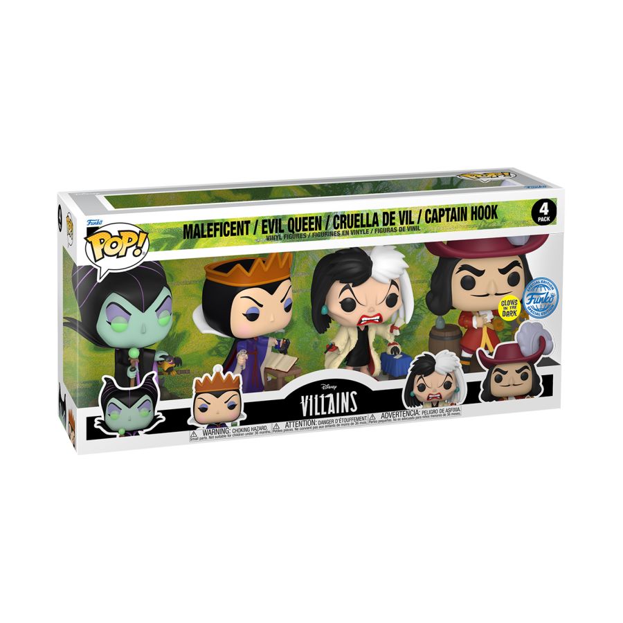 Image Pop Weasel - Image 3 of Disney: Villains - US Exclusive Glow Pop! Vinyl 4-Pack [RS] - Funko - Pop Vinyl - Image - Pop Weasel