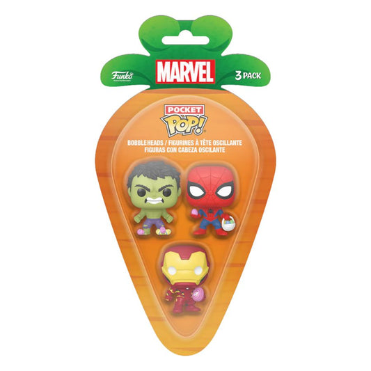 Pop Weasel - Image 2 of Marvel Comics - Spider-Man, Iron Man & Hulk Carrot Pocket Pop! 3-Pack - Funko