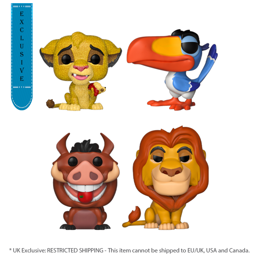 Pop Weasel Image of Lion King (1994) - Simba, Zazi, Pumbaa, Mufasa US Exclusive Glitter Pop! 4-Pack [RS] - Funko - Pop Vinyl - Image - Pop Weasel