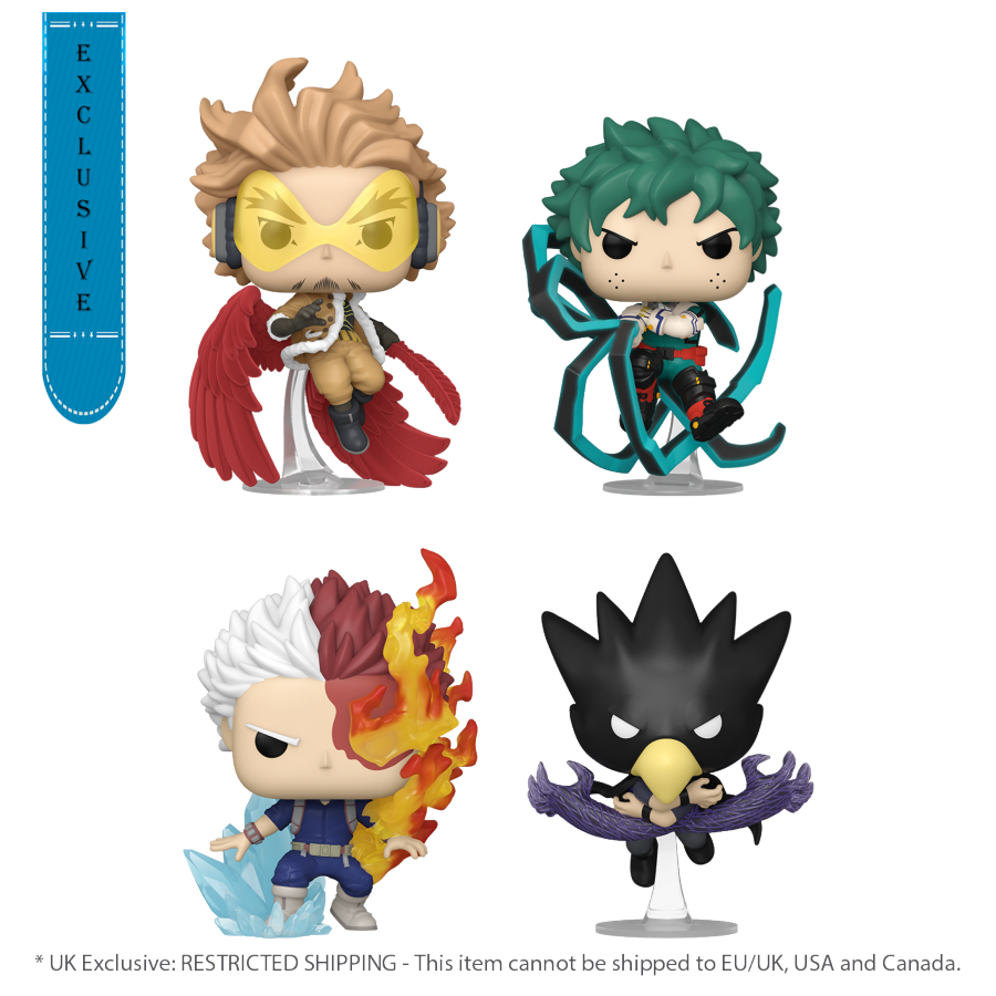 Pop Weasel Image of My Hero Academia - Hawks, Midoriya, Todoroki, Tokoyami US Exclusive Flocked Pop! 4-Pack [RS] - Funko - Pop Vinyl - Image - Pop Weasel