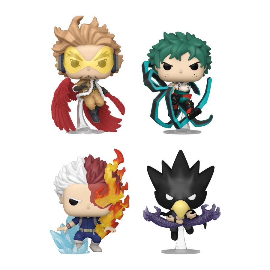 Pop Weasel - Image 2 of My Hero Academia - Hawks, Midoriya, Todoroki, Tokoyami US Exclusive Flocked Pop! 4-Pack [RS] - Funko - Pop Vinyl - Image - Pop Weasel