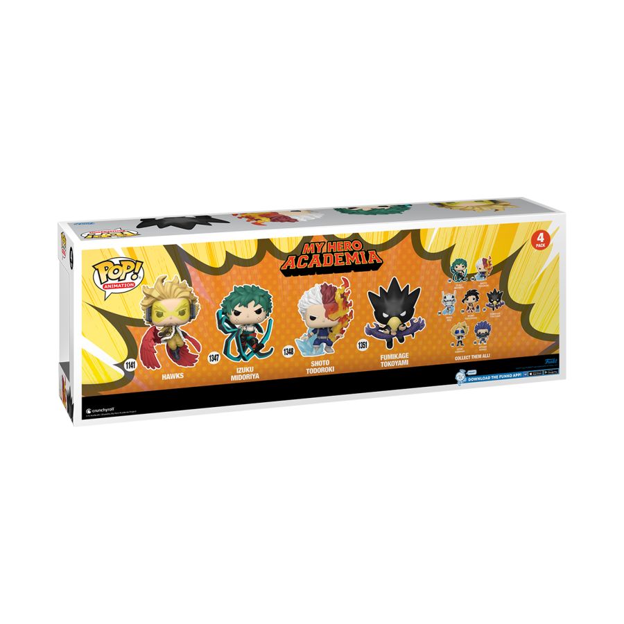 Pop Weasel - Image 4 of My Hero Academia - Hawks, Midoriya, Todoroki, Tokoyami US Exclusive Flocked Pop! 4-Pack [RS] - Funko - Pop Vinyl - Image - Pop Weasel