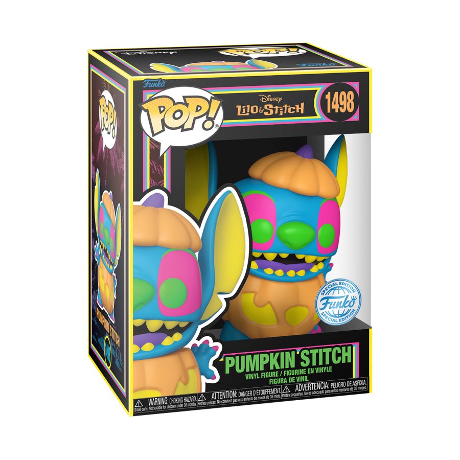 Image Pop Weasel - Image 3 of Lilo & Stitch - Pumpkin Stitch US Exclusive Blacklight Pop! Vinyl [RS] - Funko