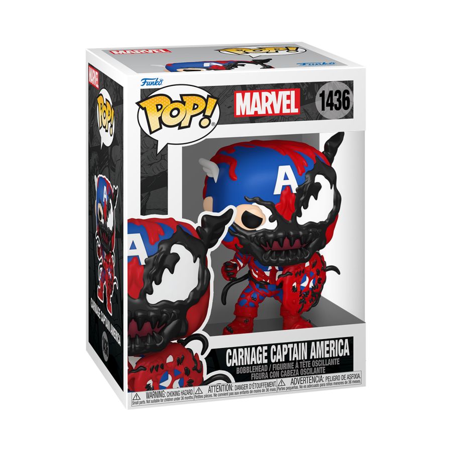 Image Pop Weasel - Image 2 of Marvel: Carnageized - Captain America Pop! Vinyl - Funko - Pop Vinyl - Image - Pop Weasel