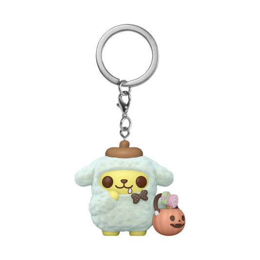 Image Pop Weasel - Image 2 of Sanrio - Pompompurin (Halloween) US Exclusive Flocked Pop! Keychain [RS] - Funko