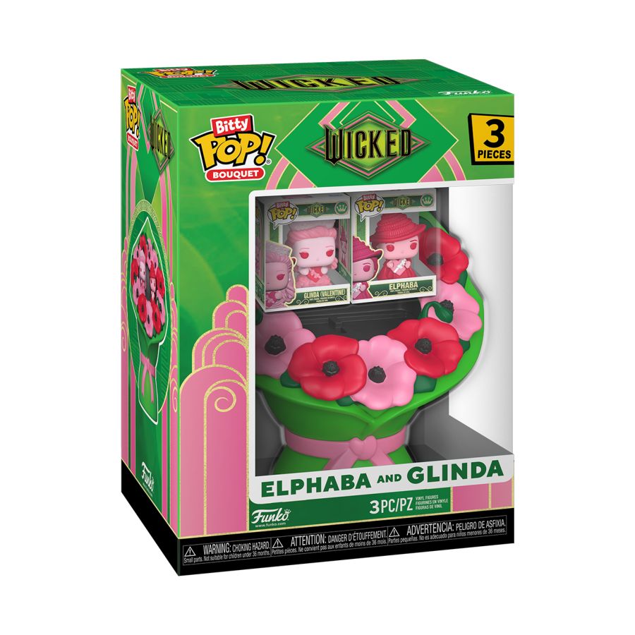 Image Pop Weasel - Image 3 of Wicked (2024) - Elphaba & Glinda Valentines Bitty Pop! Bouquet 2-Pack - Funko - Pop Vinyl - Image - Pop Weasel