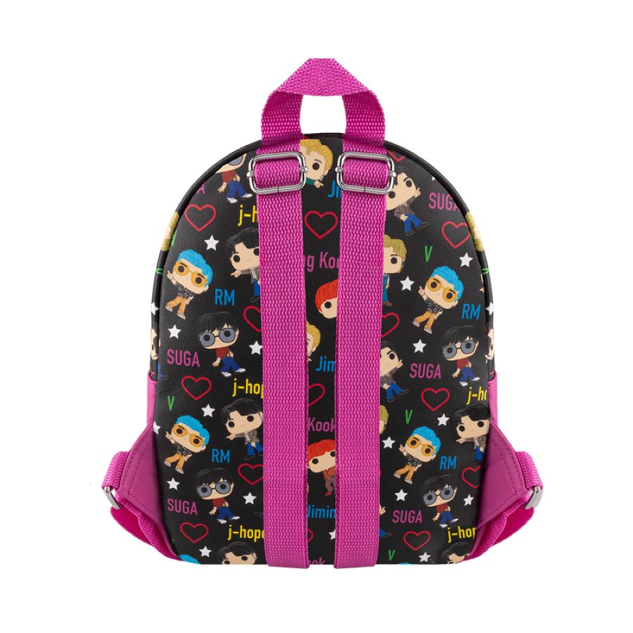 Pop Weasel - Image 3 of BTS - Band with Hearts All Over Print Mini Backpack - Loungefly - Bags, Wallets & Purses - Image - Pop Weasel