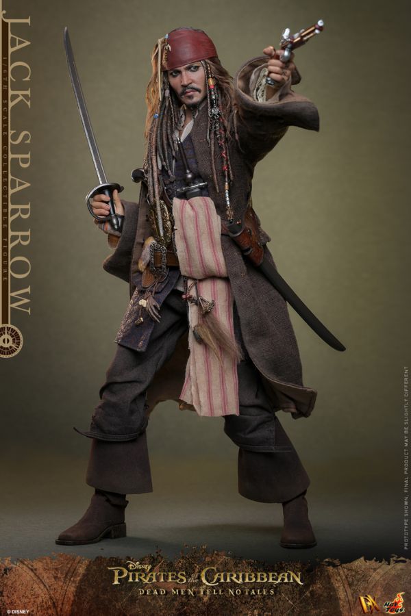 Pop Weasel - Image 3 of Pirates of the Caribbean: Dead Men Tell No Tales - Jack Sparrow 1:6 Scale Collectable Figure - Hot Toys - Statue - Image - Pop Weasel