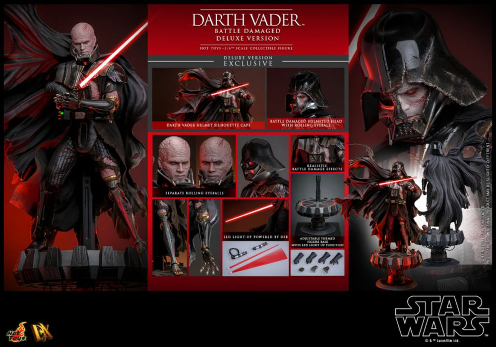 Image Pop Weasel - Image 10 of Star Wars - Darth Vader (Battle Damaged) Deluxe 1:6 Scale Collectable Action Figure - Hot Toys - Action Figure - Image - Pop Weasel