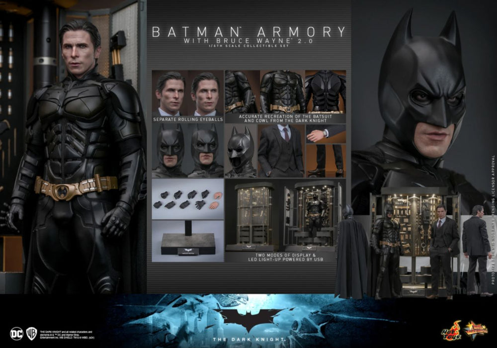 Image Pop Weasel - Image 18 of The Dark Knight - Batman Armory with Bruce Wayne (2.0) 1:6 Scale Collectible Figure Set - Hot Toys - Statue - Image - Pop Weasel