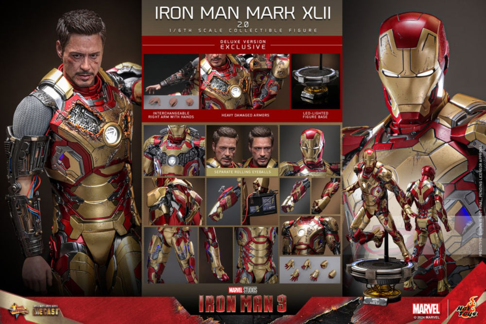 Image Pop Weasel - Image 17 of Iron Man 3 - Iron Man Mk 42 (2.0) Deluxe 1:6 Scale Collectable Action Figure - Hot Toys - Action Figure - Image - Pop Weasel