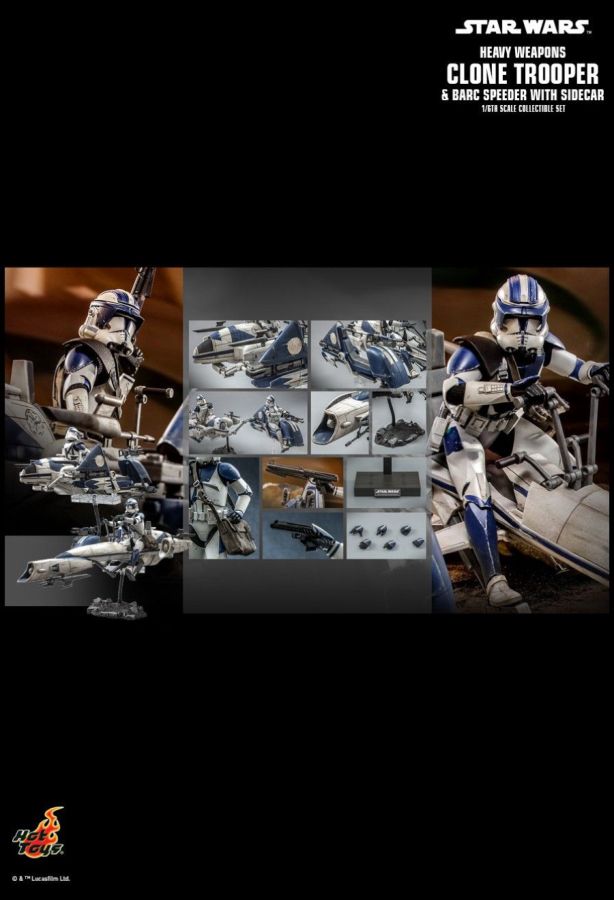 Image Pop Weasel - Image 18 of Star Wars - Heavy Weapon Clone Trooper with BARC Speeder 1:6 Scale Collectable Action Figure - Hot Toys - Statue - Image - Pop Weasel