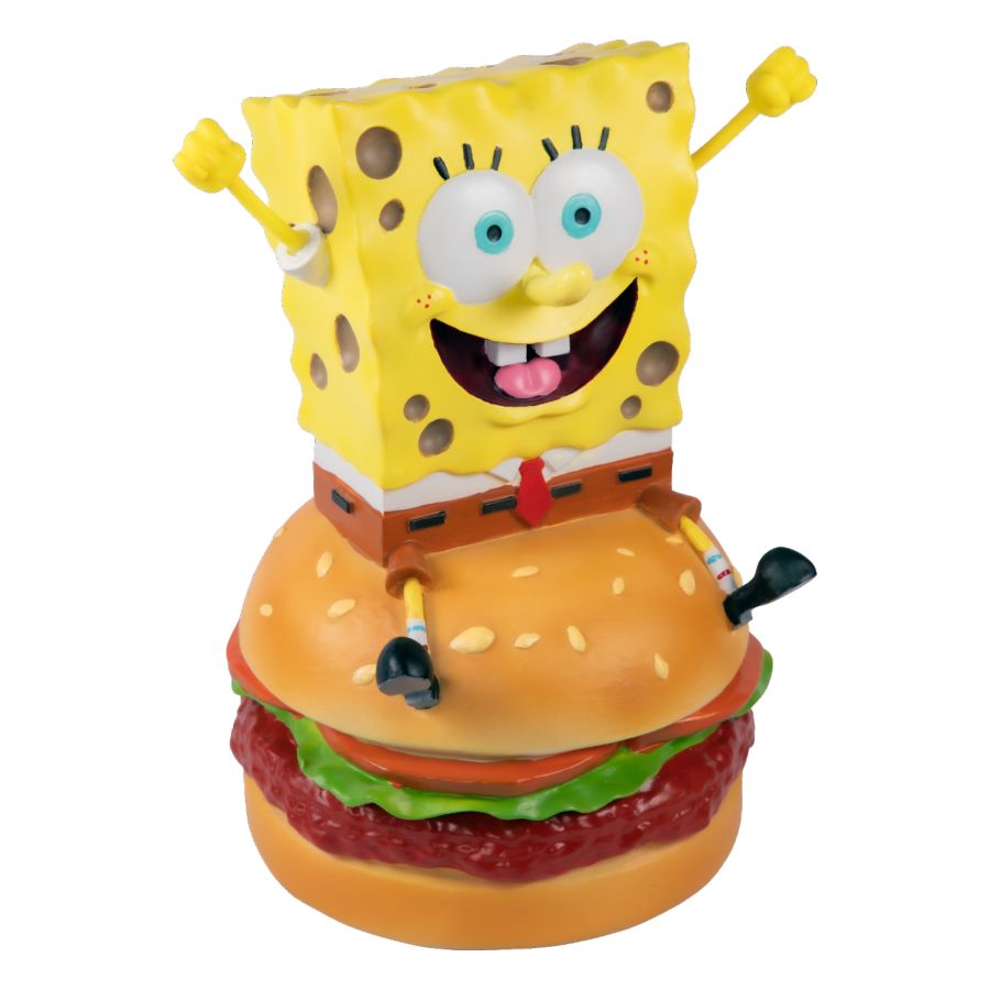 Image Pop Weasel - Image 2 of SpongeBob SquarePants - SpongeBob on Hamburger Resin Statue - Ikon Collectables - Statue - Image - Pop Weasel