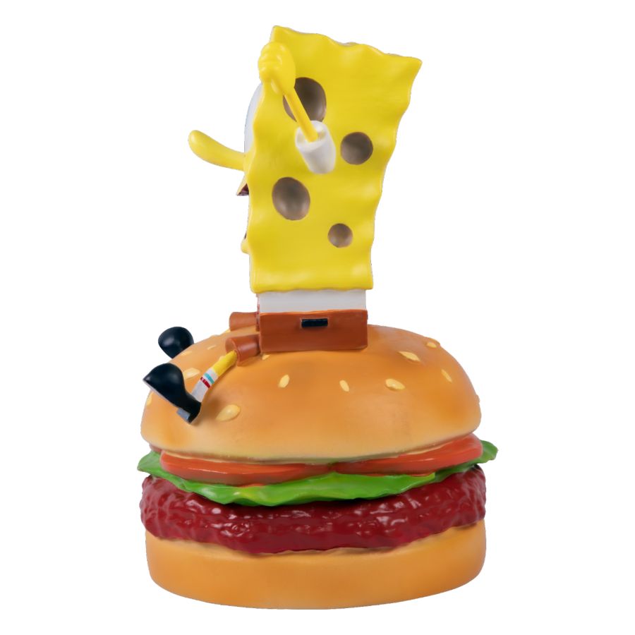 Image Pop Weasel - Image 3 of SpongeBob SquarePants - SpongeBob on Hamburger Resin Statue - Ikon Collectables - Statue - Image - Pop Weasel