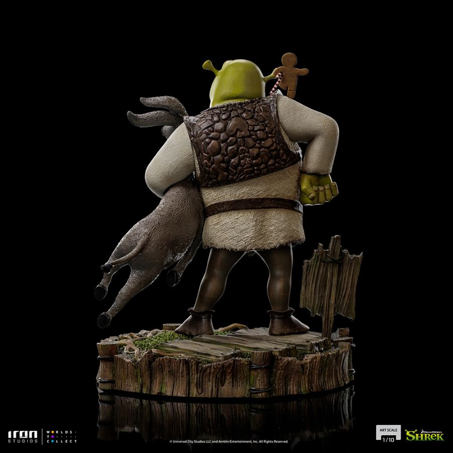 Image Pop Weasel - Image 3 of Shrek - Shrek, Donkey & Gingerbread Man Deluxe 1:10 Scale Statue - Iron Studios - Statue - Image - Pop Weasel