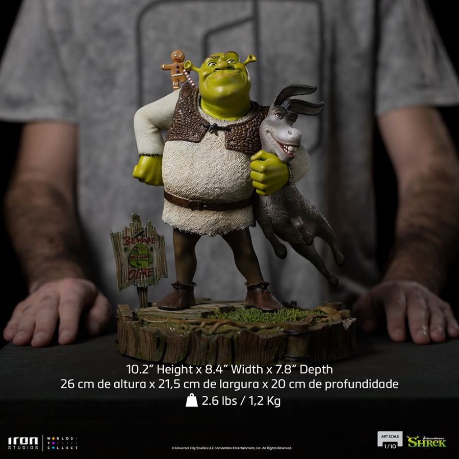 Image Pop Weasel - Image 9 of Shrek - Shrek, Donkey & Gingerbread Man Deluxe 1:10 Scale Statue - Iron Studios