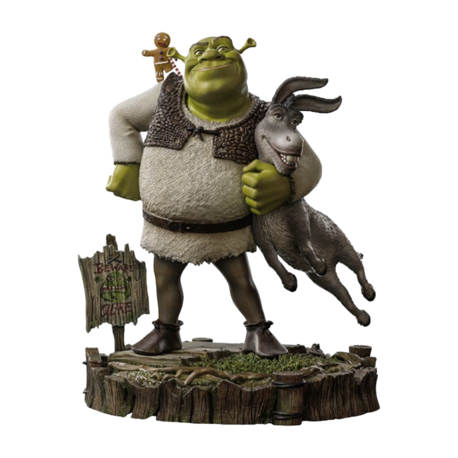 Shrek - Shrek, Donkey & Gingerbread Man Deluxe 1:10 Scale Statue - Iron Studios - Statue - Image - Pop Weasel