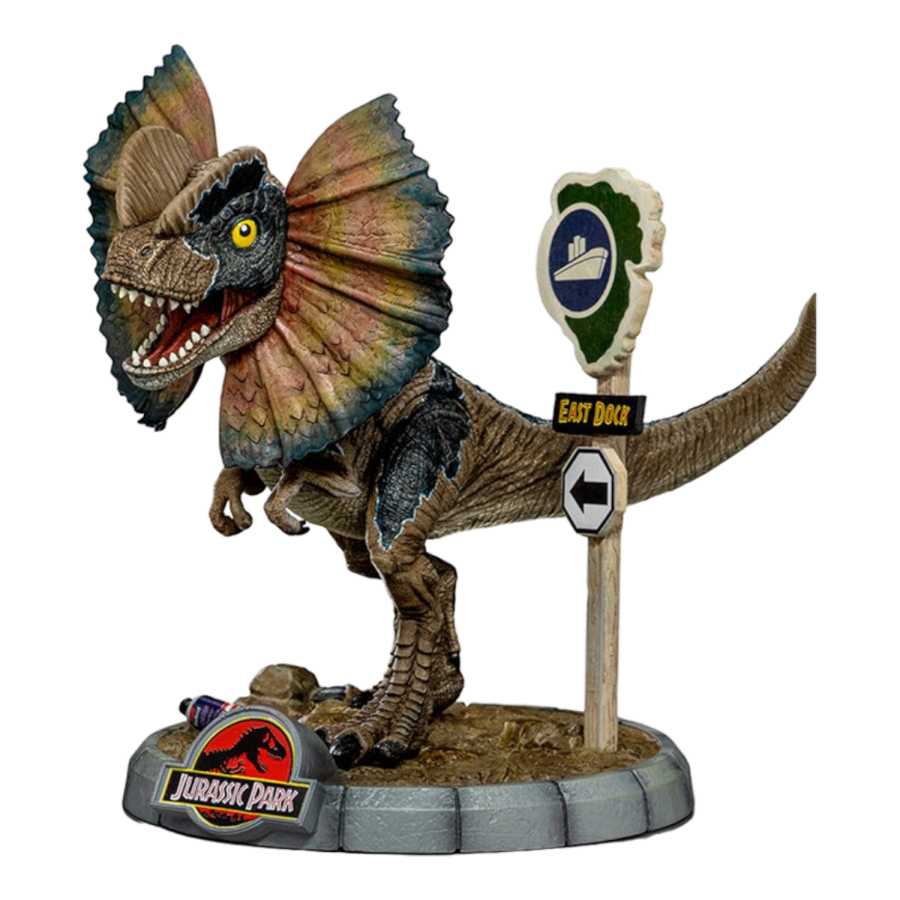 Pop Weasel Image of Jurassic Park - Dilophosaurus MiniCo Vinyl - Iron Studios - Statue - Image - Pop Weasel