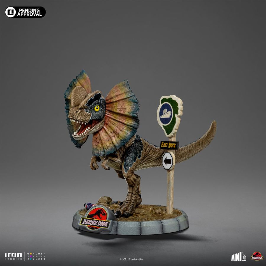 Pop Weasel - Image 2 of Jurassic Park - Dilophosaurus MiniCo Vinyl - Iron Studios - Statue - Image - Pop Weasel