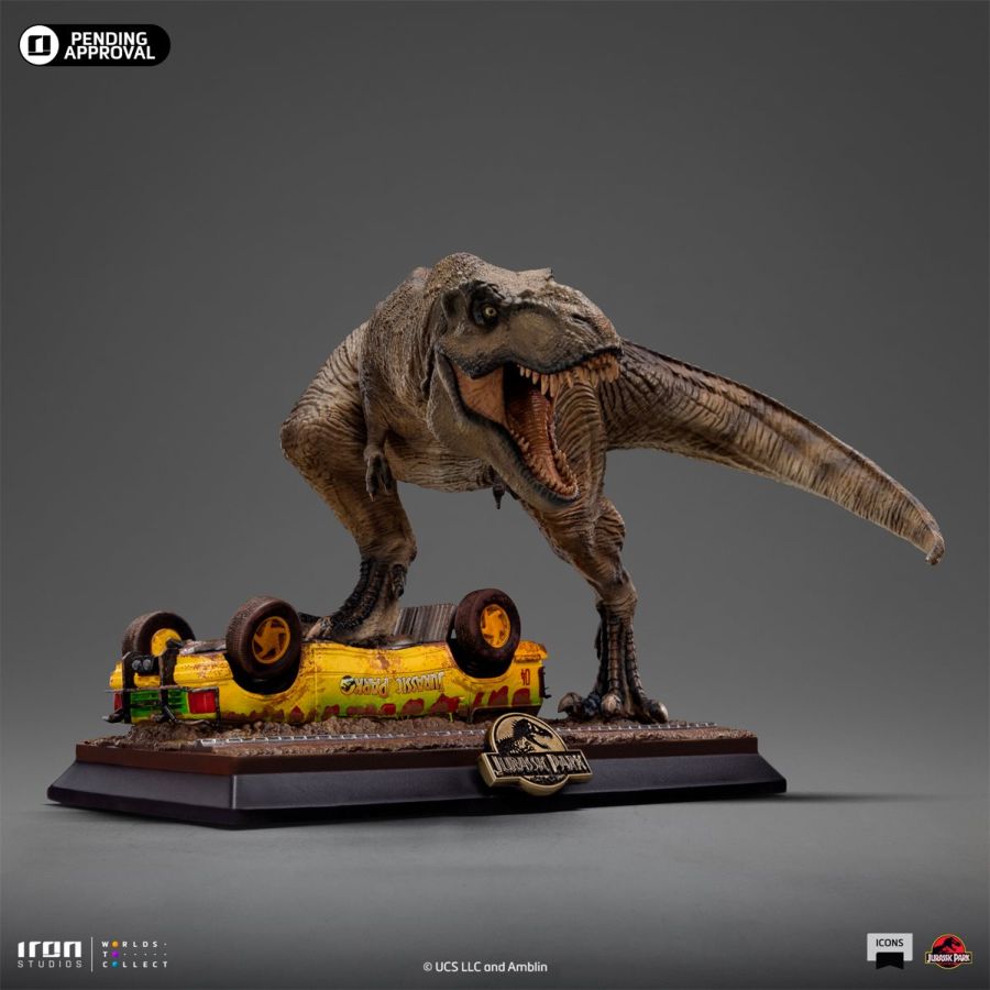 Pop Weasel - Image 3 of Jurassic Park - T-Rex Attack Icons Statue - Iron Studios - Statue - Image - Pop Weasel