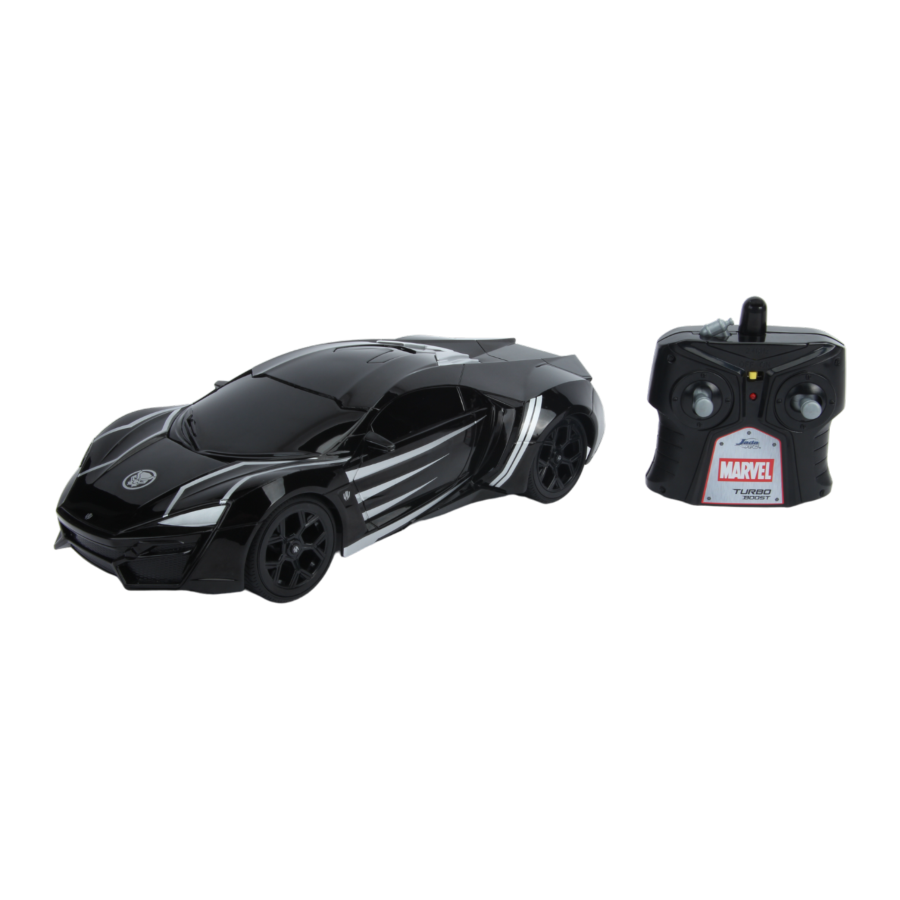 Marvel Comics - Lykan Hypersport (Black Panther) 1:16 Scale Remote Control Car - Jada Toys