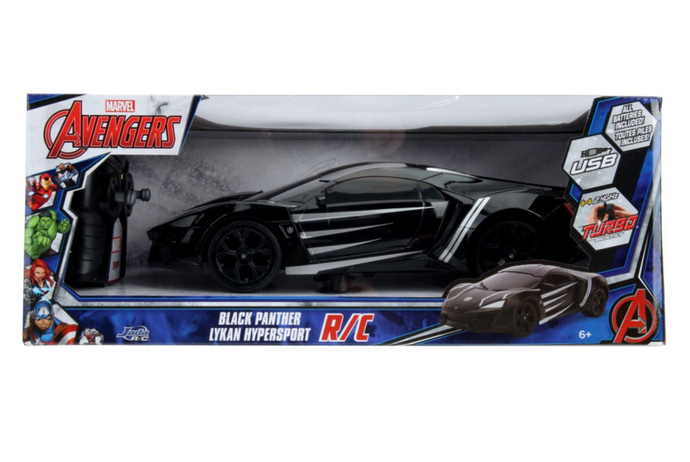 Image Pop Weasel - Image 8 of Marvel Comics - Lykan Hypersport (Black Panther) 1:16 Scale Remote Control Car - Jada Toys - Remote Control Car - Image - Pop Weasel