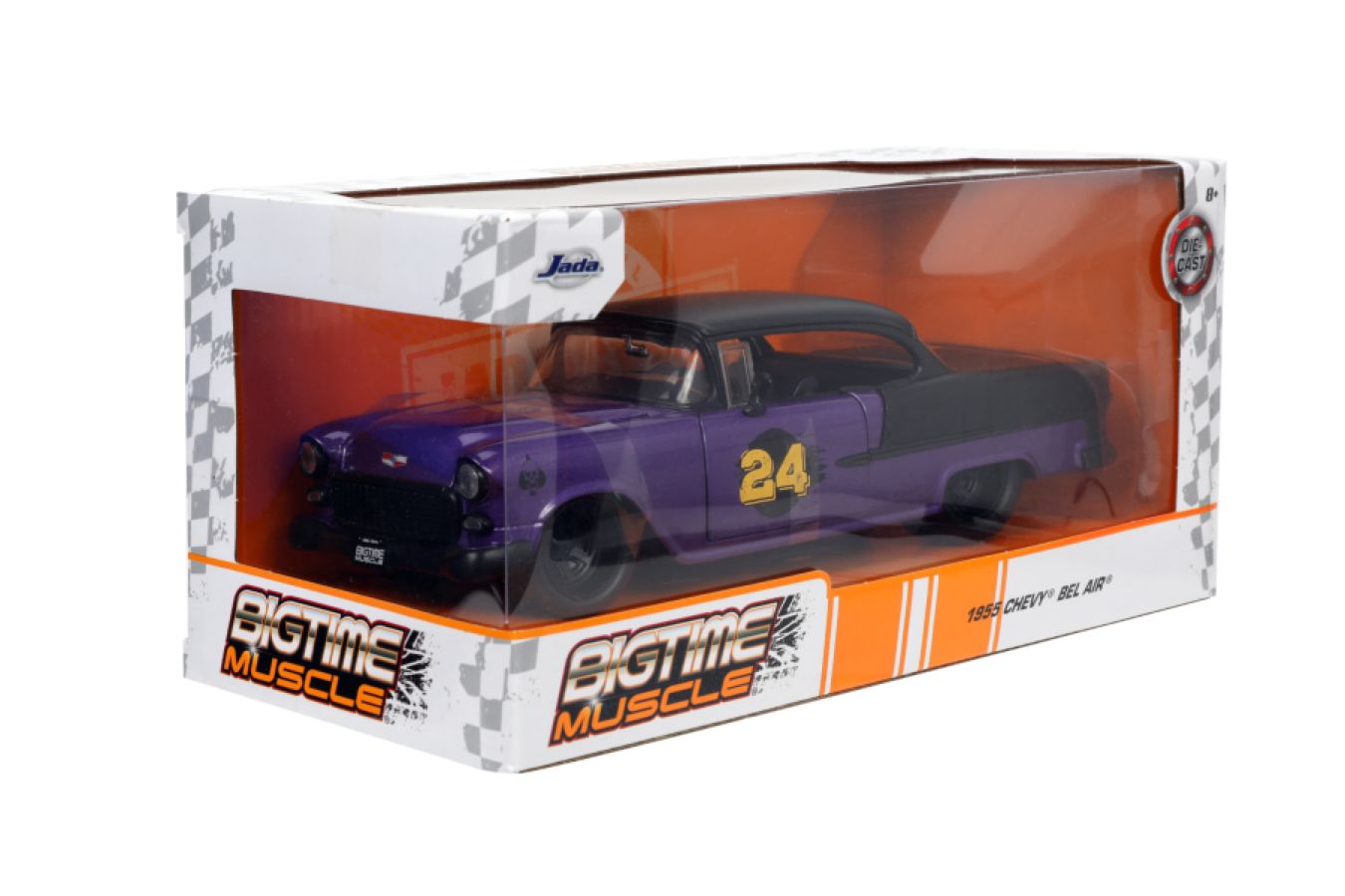 Image Pop Weasel - Image 6 of Big Time Muscle - 1955 Chevy Bel Air Chop Top 1:24 Scale Diecast Vehicle - Jada toys