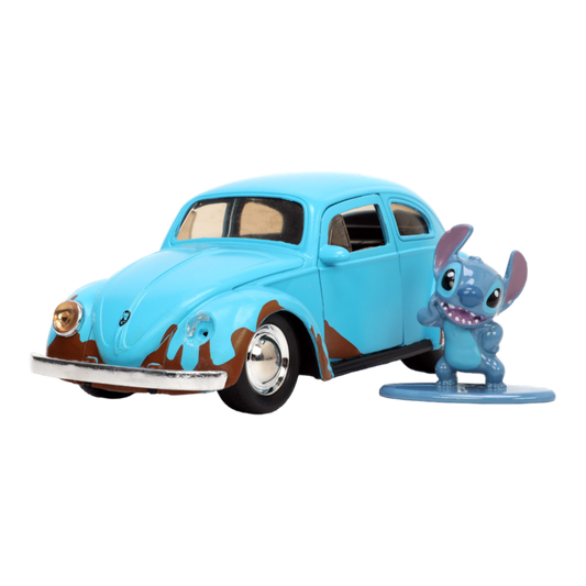 Lilo & Stitch - VW Beetle (Blue) 1:32 Scale with Stitch MetalFig - Jada Toys