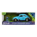 Lilo & Stitch - VW Beetle (Blue) 1:32 Scale with Stitch MetalFig - Jada Toys