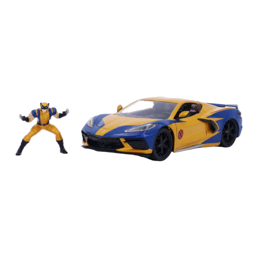 Pop Weasel Image of Marvel Comics - Wolverine & 2020 Chevy Corvette 1:24 Scale - Jada Toys