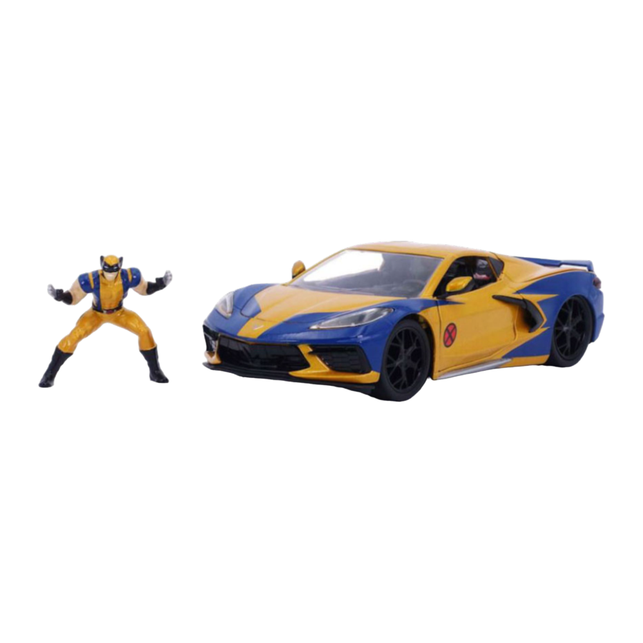 Pop Weasel Image of Marvel Comics - Wolverine & 2020 Chevy Corvette 1:24 Scale - Jada Toys - Die Cast - Image - Pop Weasel