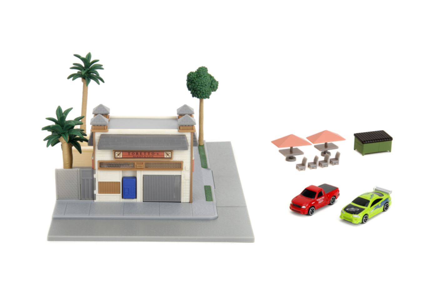 Image Pop Weasel - Image 2 of Fast & Furious - Toretto's Cafe NanoScene with 2 Vehicles - Jada Toys