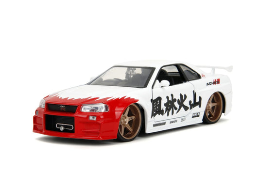 Image Pop Weasel - Image 2 of Street Fighter - Nissan Skyline GTR R34 (with Ryu figure) 1:24 Scale Diecast Vehicle Set - Jada Toys