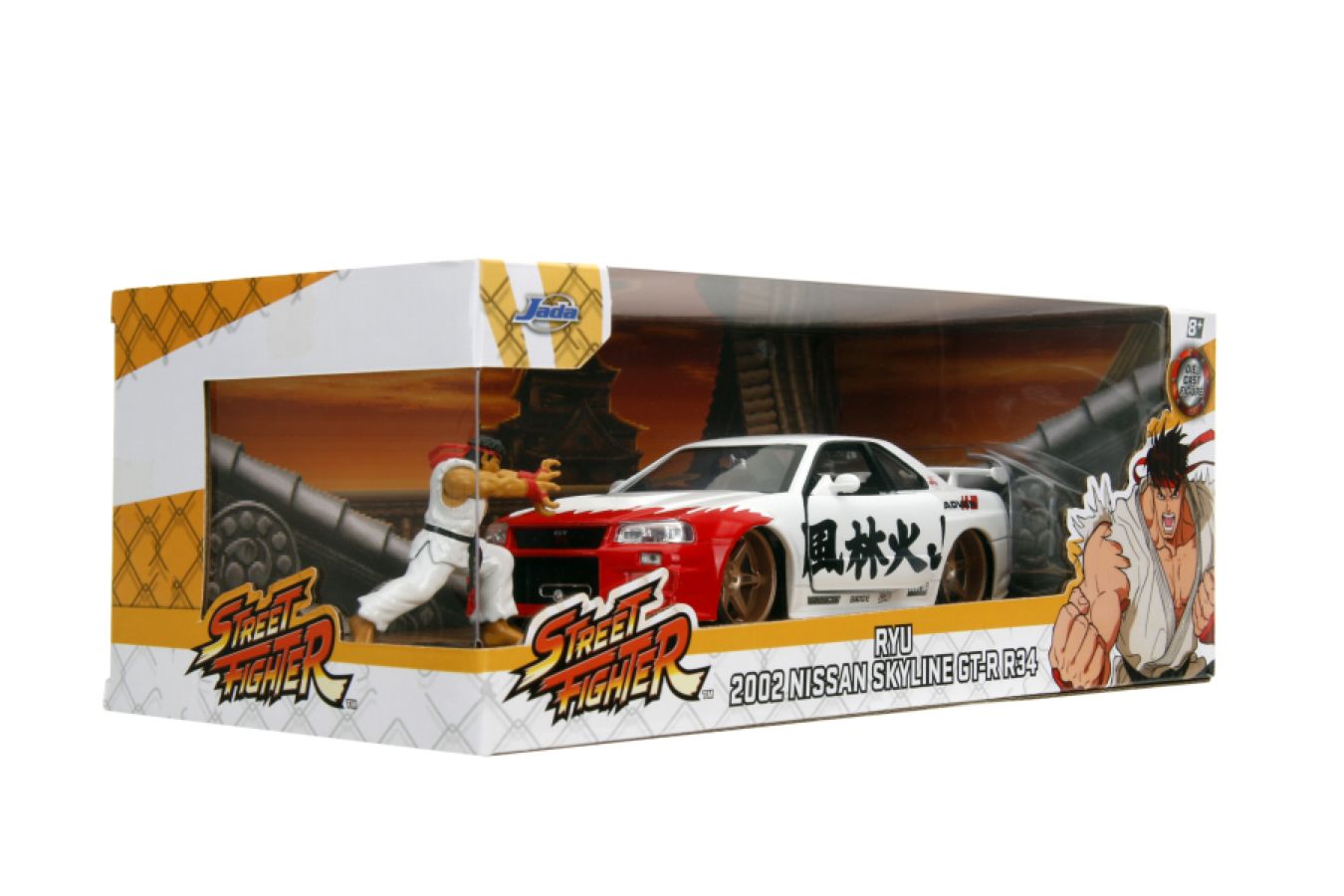 Image Pop Weasel - Image 11 of Street Fighter - Nissan Skyline GTR R34 (with Ryu figure) 1:24 Scale Diecast Vehicle Set - Jada Toys