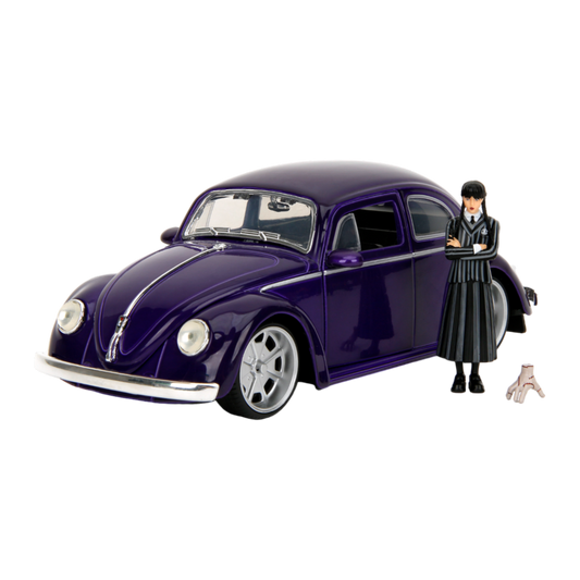 Wednesday (TV) - VW Beetle (with Wednesday) 1:24 Scale Diecast Vehicle - Jada Toys