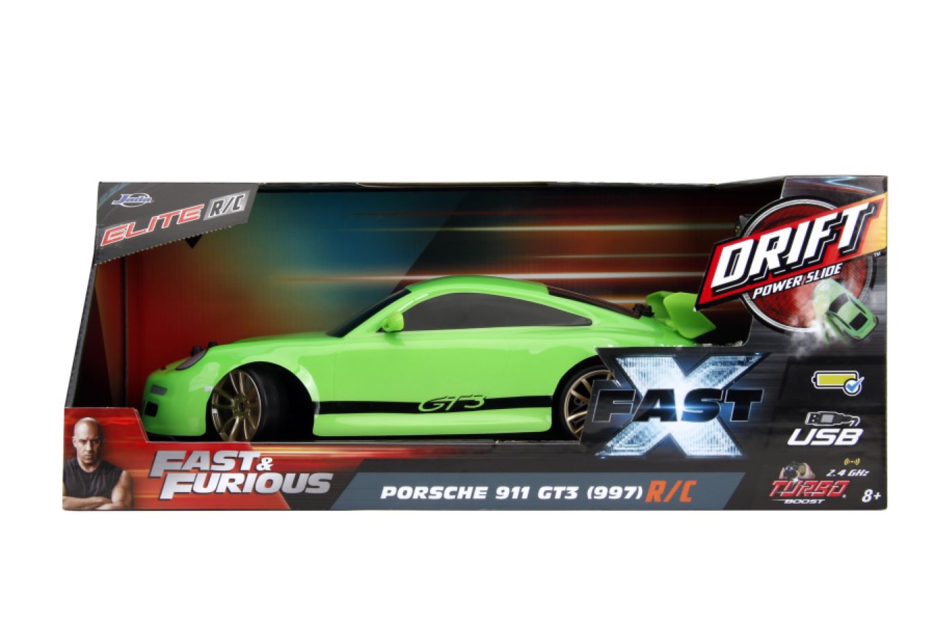 Image Pop Weasel - Image 9 of Fast & Furious - Porsche 911 GT3 (997) 1:10 Scale Remote Control Car - Jada Toys