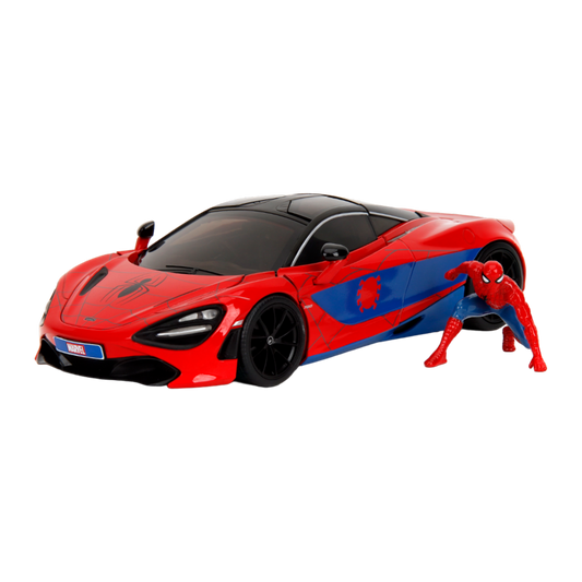 Hollywood Rides - Spider-Man with McLaren 720S 1:24 Scale Diecast Vehicle Set - Jada Toys