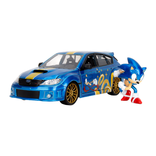 Sonic  - Subaru STI with Sonic Figure 1:24 Scale Diecast Vehicle - Jada Toys