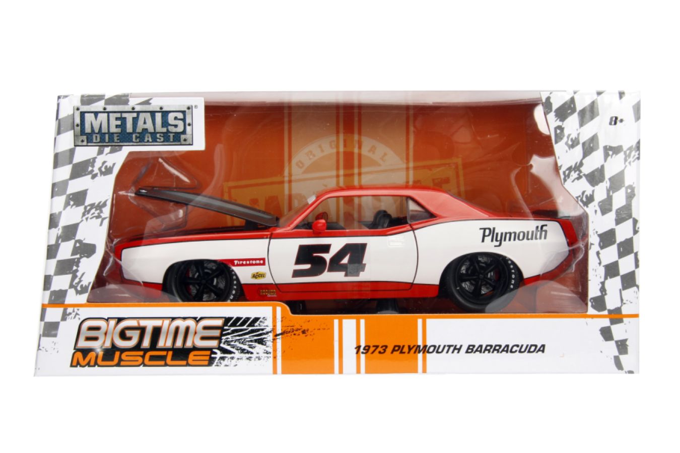 Image Pop Weasel - Image 7 of Big Time Muscle - 1973 Plymouth Barracuda 1:24 Scale Diecast Vehicle - Jada Toys