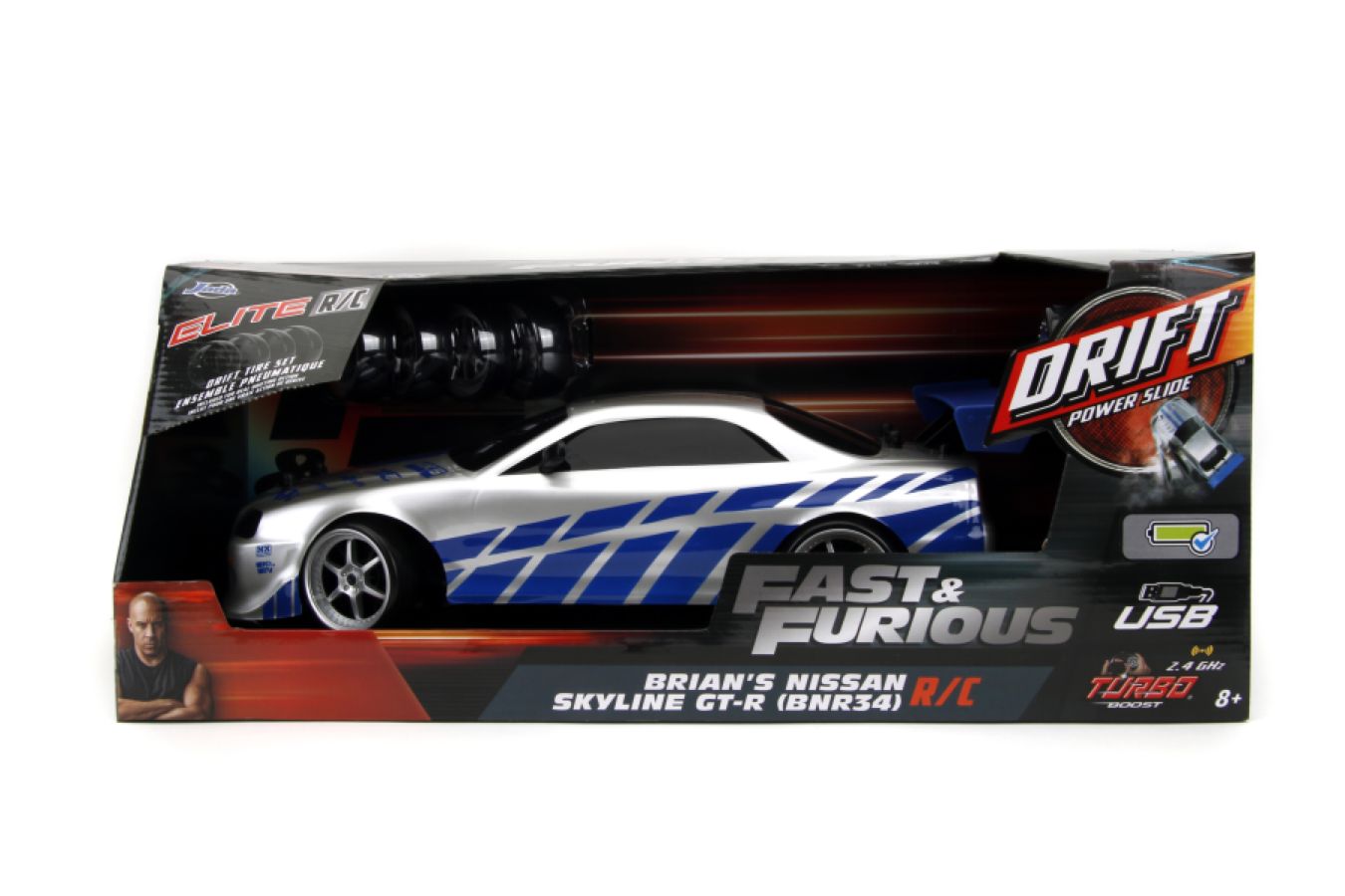 Image Pop Weasel - Image 9 of Fast & Furious - 2002 Nissan Skyline GT-R (BNR34) 1:10 Scale Remote Control Car - Jada Toys