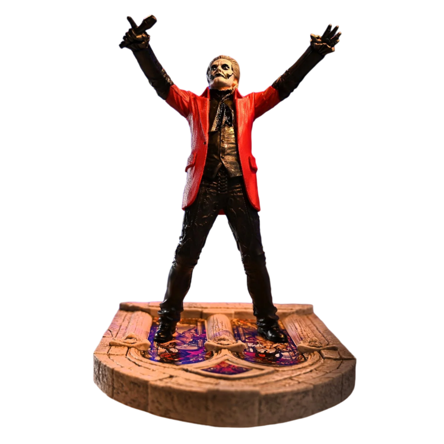 Pop Weasel Image of Ghost - Papa Emeritus 4 (Red Jacket) Rock Iconz Statue - KnuckleBonz