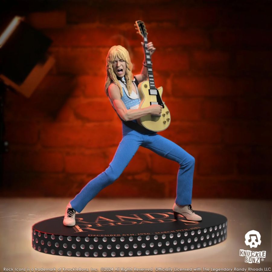 Image Pop Weasel - Image 2 of Randy Rhoads 4 - The Early Years (Blue Version) Rock Iconz Statue - Knucklebonz - Statue - Image - Pop Weasel