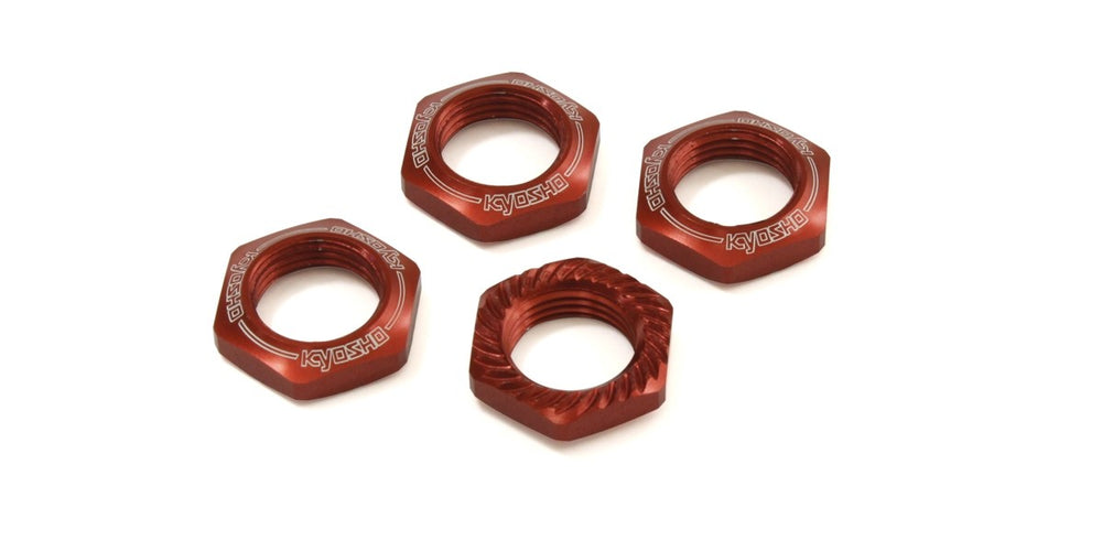 Wheel Nut: Red Serated (4) - Model - Image - Pop Weasel