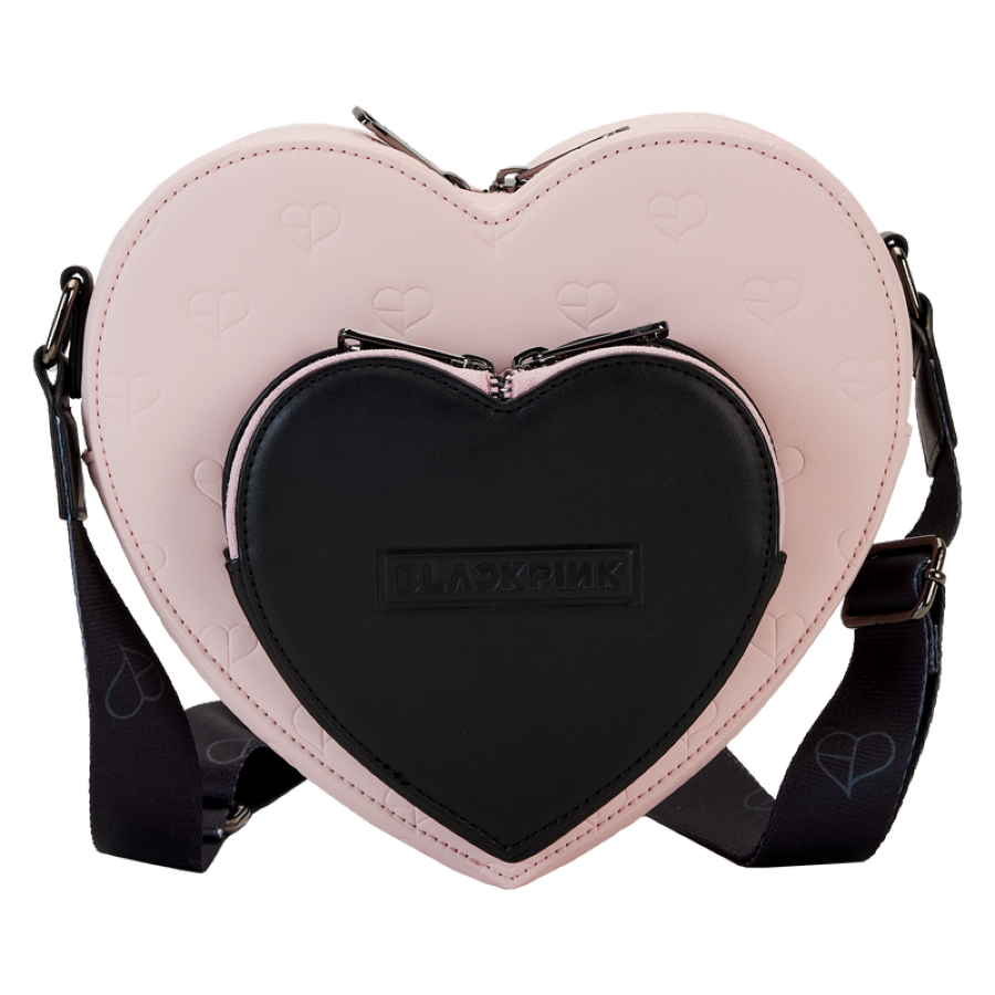 Pop Weasel Image of Blackpink - All-Over-Print Heart Shaped Crossbody Bag - Loungefly - Bags, Wallets & Purses - Image - Pop Weasel