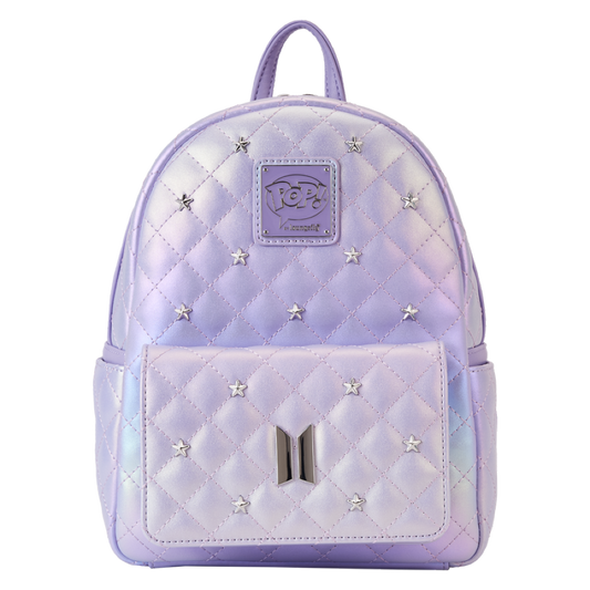 Pop Weasel Image of BTS - Funko Pop! By Loungefly BTS Logo Iridescent Purple Mini Backpack - Loungefly