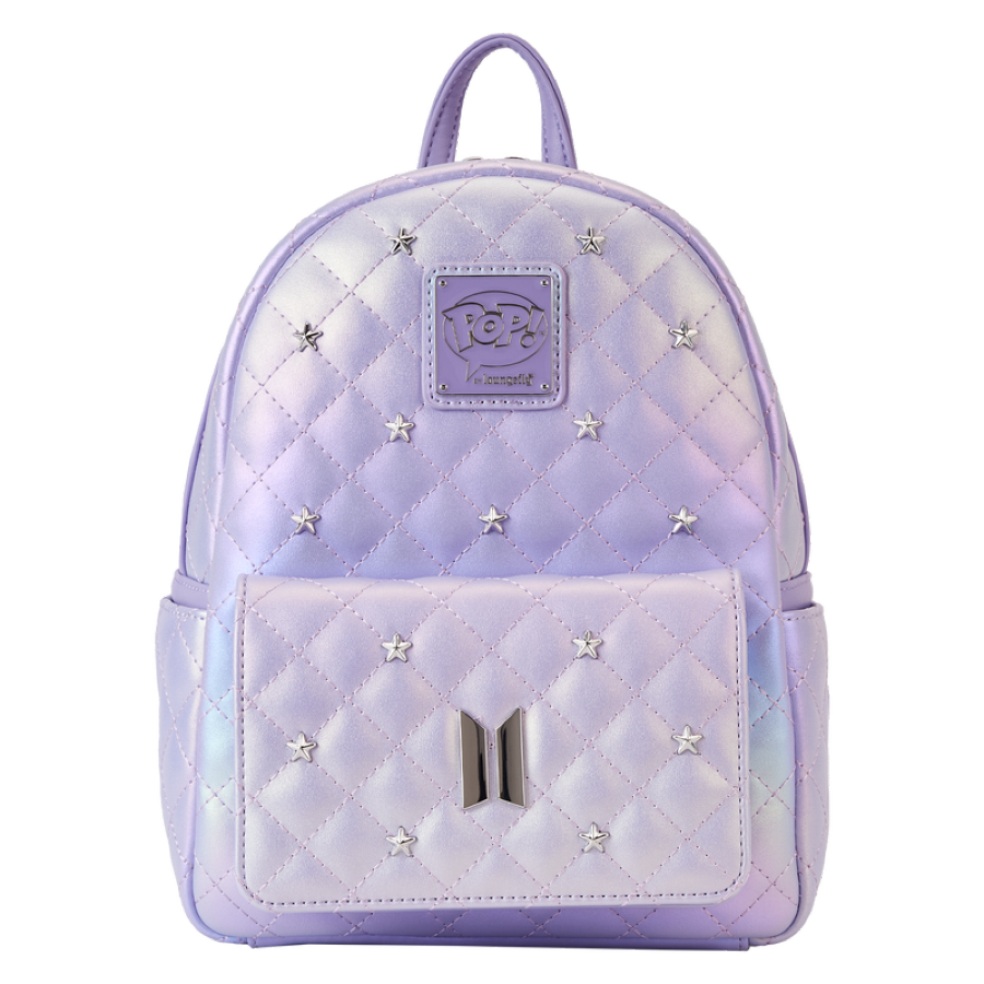 Pop Weasel Image of BTS - Funko Pop! By Loungefly BTS Logo Iridescent Purple Mini Backpack - Loungefly - Bags, Wallets & Purses - Image - Pop Weasel