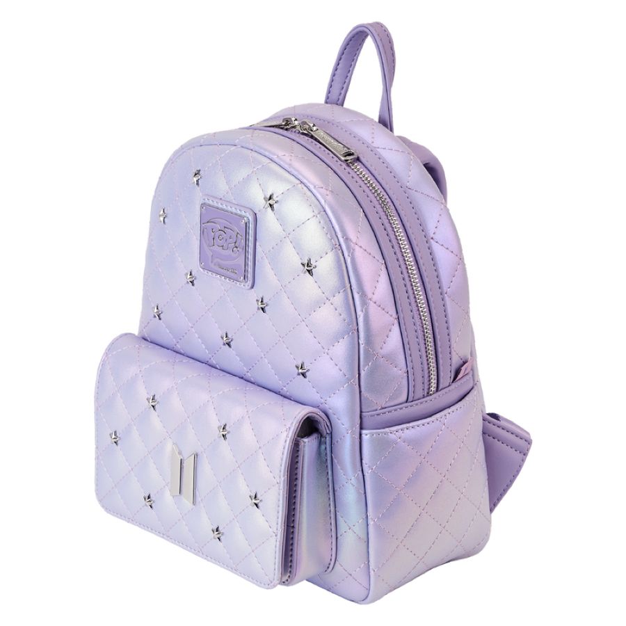 Pop Weasel - Image 2 of BTS - Funko Pop! By Loungefly BTS Logo Iridescent Purple Mini Backpack - Loungefly - Bags, Wallets & Purses - Image - Pop Weasel